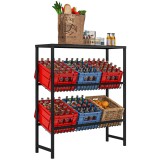 HOMCOM Raft depozitare, ajustabil &icirc;n &icirc;nălțime, metal stabil, design compact, capacitate de &icirc;ncărcare 210 kg, Negru | Aosom Romania