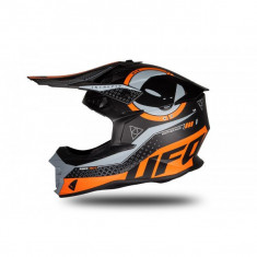 MBS Casca motocross/enduro Ufo Plast Intrepid, negru/portocaliu, mat, M, Cod Produs: HE176M