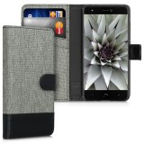 Husa pentru BQ Aquaris X / Aquaris X Pro, Textil, Gri, 41833.01, Negru, Kwmobile