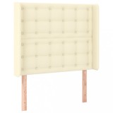Cumpara ieftin Tablie de pat cu aripioare, crem, 103x16x118/128 cm, piele eco