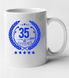 Cana alba personalizata &quot;35 ani de excelenta&quot;, INOVATIX&reg;. 330 ml