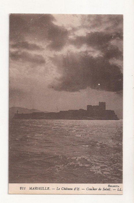 FV1 -Carte Postala - FRANTA - Marseille, la Chateau d&#039;If. -Coucher de Soleil