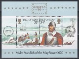 Isle of Man 1986 - Căpitanul Myles Standish și călătoria navei Mayflower,Colita, MNH