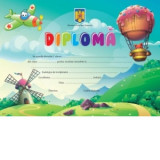 Diploma clasa pregatitoare - model balon si avion