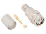 Conector TNC mufă tată drept 50&Omega; crimpat PTFE aurit