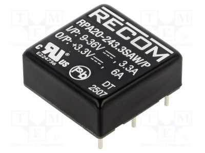 Convertor DC/DC RECOM 20W 9-36V la 3,3V 6A foto