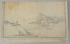 Desen Vechi Italian, Peisaj 29.5x18.5cm, Scena Italiana, Tablou Vechi, Arta