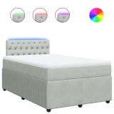 Cumpara ieftin Pat continental cu saltea, gri deschis, 120x200 cm, catifea