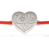 Bratara Argint 925 Femei Atcom I love diamond cu Cristale, Snur Rosu, 18mm, Cutie Bijuterie Premium Cadou Valentine&#039;s Day/Martisor