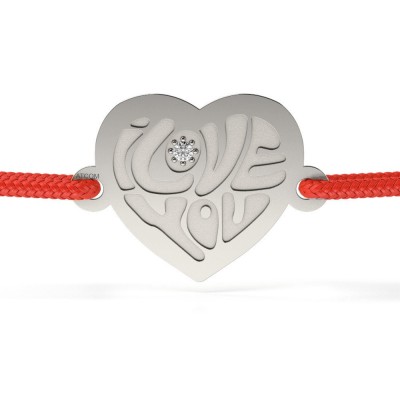 Bratara din argint model I love diamond foto