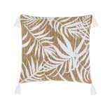 Perna decorativa, 45x45 cm, Bej, Model Frunze, Polipropilena/Poliester, ATU-085334, Oem