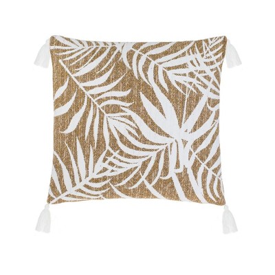 Perna decorativa, 45x45 cm, Bej, Model Frunze, Polipropilena/Poliester, ATU-085334 foto