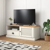 Comoda TV VIGO, alb, 106x40x40 cm, lemn masiv de pin GartenMobel Dekor, vidaXL