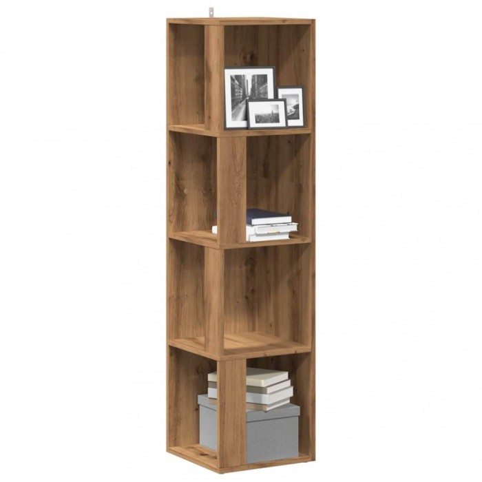 Gossi dulap coltar, stejar artizanal, 33x33x132 cm, lemn prelucrat