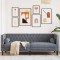 vidaXL Canapea Chesterfield Gri &icirc;nchis 194 x 74.5 x 70.5 cm Catifea 42013023