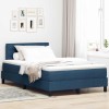 VidaXL Pat boxspring cu saltea albastru 120 x 190 cm țesătură 3338600