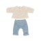 Set imbracaminte pantaloni si pulover pentru papusa 21 cm