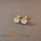 Cercei Placati pe Lobul Urechii cu Cristal Zirconia Alb si Prindere Fluturas