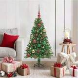 vidaXL Brad de Crăciun artificial Verde 120 cm PVC și Oțel și Plastic 3396899