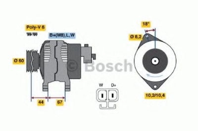Generator / Alternator OPEL CORSA C (F08, F68) (2000 - 2009) BOSCH 0 986 043 981 foto
