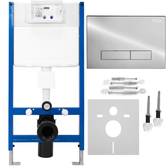 Cadru Set incastrat pentru vase WC cu buton H Chrome