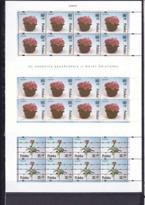 POLONIA 1995 EUROPA PACE SI LIBERTATE BLOCURI DE 16 TIMBRE MNH foto