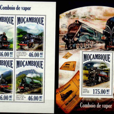 MOZAMBIC 2013, Locomotive, Transport, serie neuzată, MNH