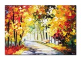 Cumpara ieftin Tablou pictat manual, Aleea noastra din parc, 70x50cm ulei pe panza, superb