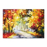 Tablou pictat manual, Aleea noastra din parc, 70x50cm ulei pe panza, superb