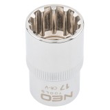 Tubulara 12 puncte 17 mm cu priza 1/2 din otel CrV NEO Tools