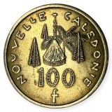 NOUA CALEDONIE 100 FRANCI CFP 2016 , KM 15a [2] XF +, Australia si Oceania, Bronz-Aluminiu
