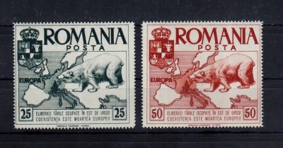 ROMANIA EXIL 1958 EMISIUNEA X EUROPA 1957 SERIE DANTELATA MNH foto