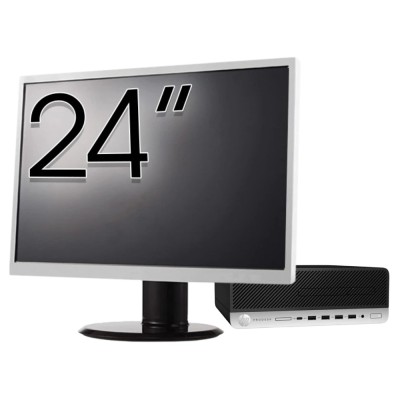 Pachet Calculator Second Hand HP ProDesk 600 G3 SFF, Intel Core i5-6500 3.20GHz, 8GB DDR4, 256GB SSD + Monitor 24&amp;amp;quot; NewTechnology Media foto