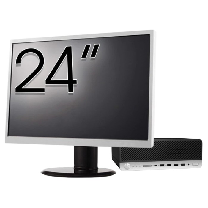Pachet Calculator Second Hand HP ProDesk 600 G3 SFF, Intel Core i5-6500 3.20GHz, 8GB DDR4, 256GB SSD + Monitor 24&amp;quot; NewTechnology Media