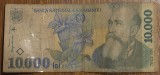 10000 lei 1999, Rom&acirc;nia, colț lipit