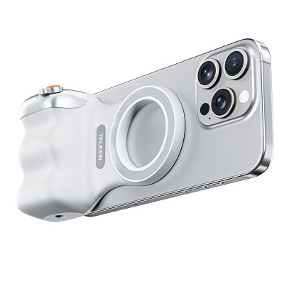 Grip magnetic inteligent, Telesin Fun Shot P1-MP-10, control zoom, telecomanda bluetooth, compatibil iPhone 16, 15, 14, 13, 12 foto