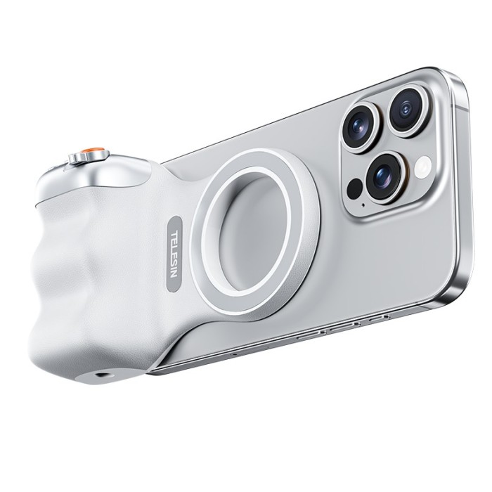 Grip magnetic inteligent, Telesin Fun Shot P1-MP-10, control zoom, telecomanda bluetooth, compatibil iPhone 16, 15, 14, 13, 12