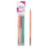 Creioane HB, Fără Brand, Modele Geometrice, Radieră, Set 5 Bucăți, Multicolor, Oem