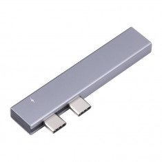 Adaptor MacBook Pro / Air, dual USB-C, Type-C cu 2 x USB 3.0, 1 x USB-C si incarcare rapida