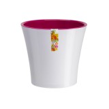 Ghiveci din plastic Arte, cu auto-udare, alb-liliac, D 13.5 cm