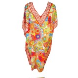 Rochie tip poncho MTL23 dama, portocaliu aprins, one size