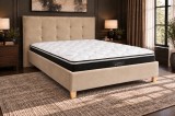 Pat Nordic 160x200 cm Tapitat Catifea Bej Somiera Inclusa (cod ML 2306-01)