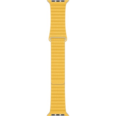 Curea leather loop piele galbena lemon pentru Apple Watch 42/44/45 mm, marime universala, seriile 1,2,3,4,5,6,7,8 foto