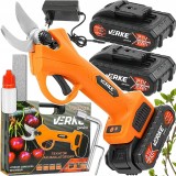 Foarfecă electrică de grădină Verke Garden 21V cu 2 acumulatori 2Ah, tăiere precisă p&acirc;nă la 25 mm, motor fără perii