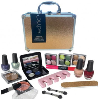 Trusa Machiaj Geanta Cosmetice, Technic, Medium Beauty Case, Rose Gold foto