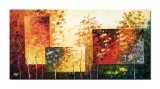 Tablou inspirational pictat manual birou, living, Perspectiva, 120x60cm ulei pe panza in cutit efect 3D