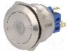 Intrerupator anti-vandalism, ON-(ON), &Oslash;25mm, ONPOW, GQ25-11D/B/24V/S, T155054
