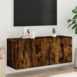 Cumpara ieftin Comodă TV de perete, stejar fumuriu, 100x30x41 cm