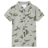 Tricou pentru copii, kaki deschis melanj, 104 GartenMobel Dekor, vidaXL