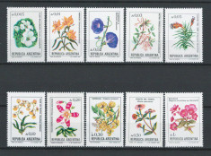 Argentina 1985 MNH, nestampilat - Mi. 1748-57 - Flori din Argentina, flora foto